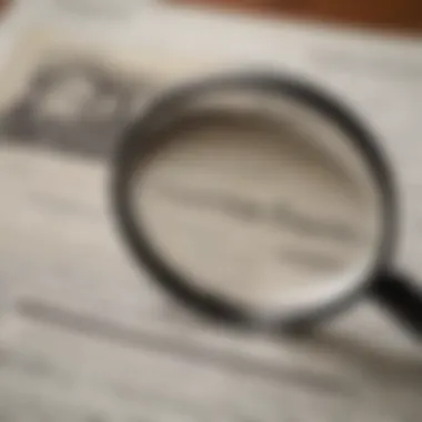 An illustration of a magnifying glass over a bank statement.