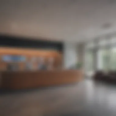 A panoramic view of a modern bank branch in North Carolina