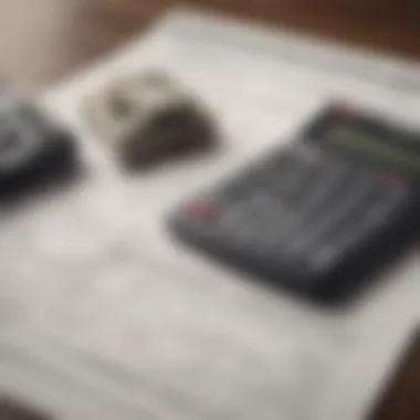 A calculator and financial documents, representing budgeting for home purchase.