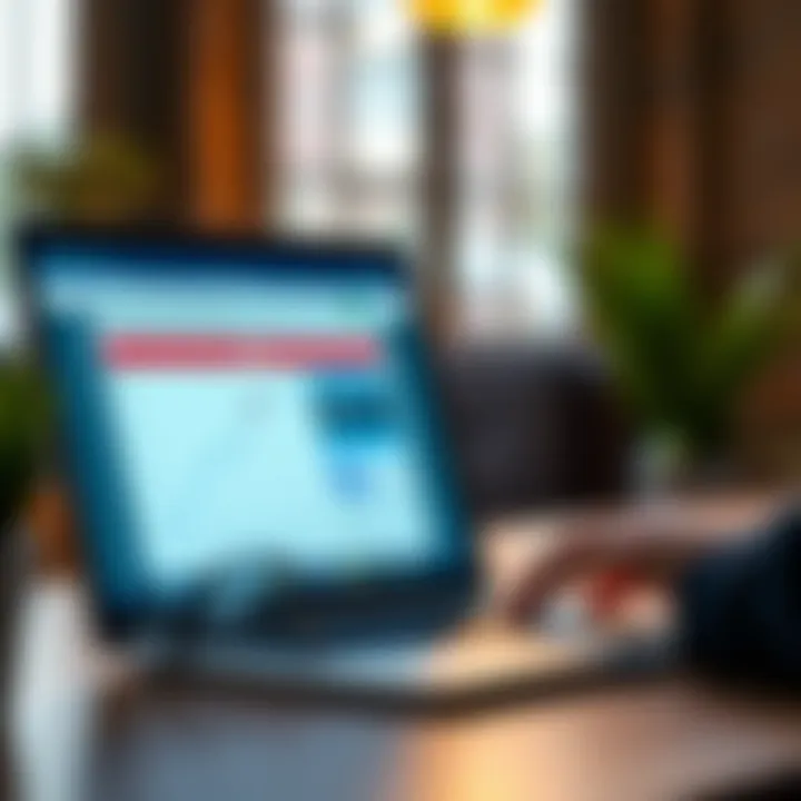 Innovative Banking Solutions at Your Fingertips A digital banking interface on a laptop