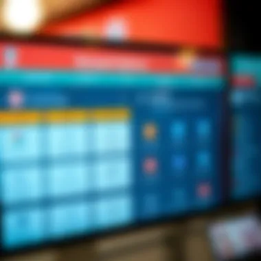 An array of BPI account options displayed on a digital screen