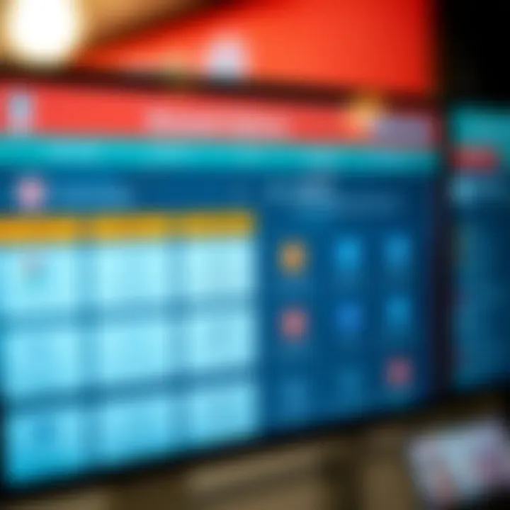 An array of BPI account options displayed on a digital screen