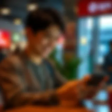 Happy customer using BPI mobile banking services