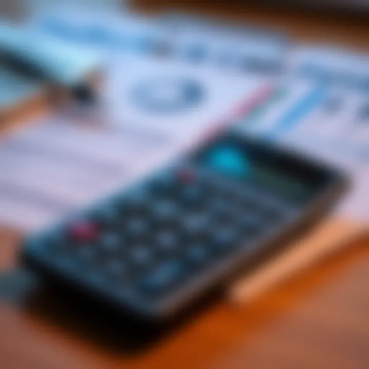 Calculator and financial documents