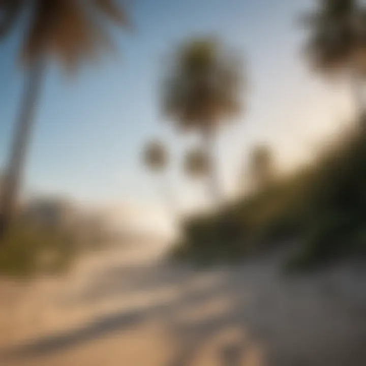 Palm trees lining a California beach