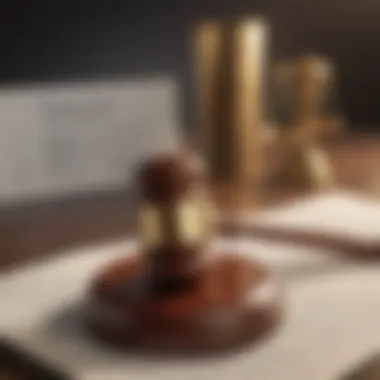 A legal document and a gavel symbolizing legal implications