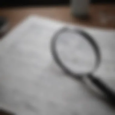 Financial documents with a magnifying glass