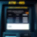 ATM Check Cashing Options ATM interface displaying check cashing options