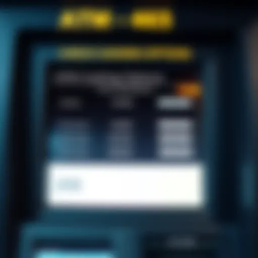 ATM Check Cashing Options ATM interface displaying check cashing options