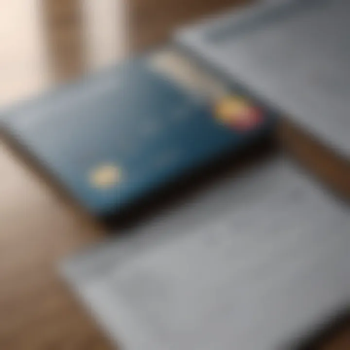 A close-up of a debit card and a budget planner