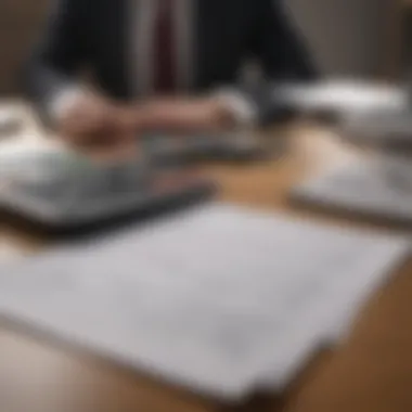 Calculator and financial documents on a desk