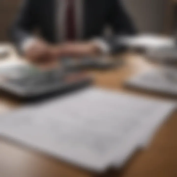 Calculator and financial documents on a desk