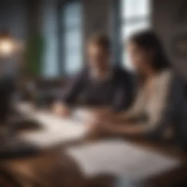 Couple examining financial documents