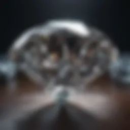 Exquisite diamond facets reflecting light