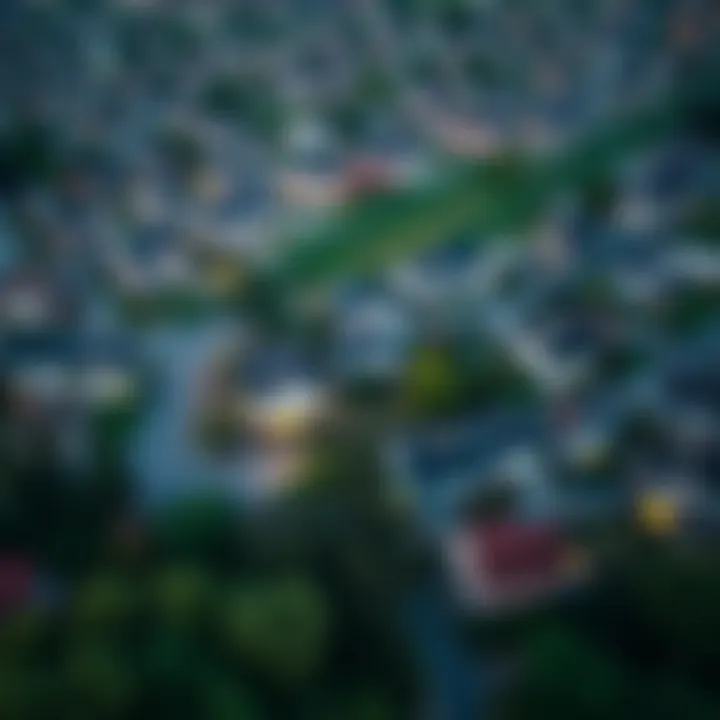 The Impact of Neighborhood Dynamics Aerial view of a thriving neighborhood