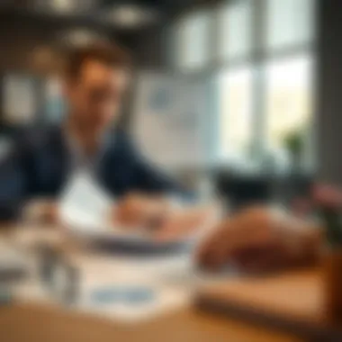 In-Depth Financial Analysis A person analyzing financial documents and portfolios