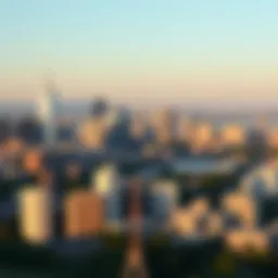 Scenic view of a thriving city skyline