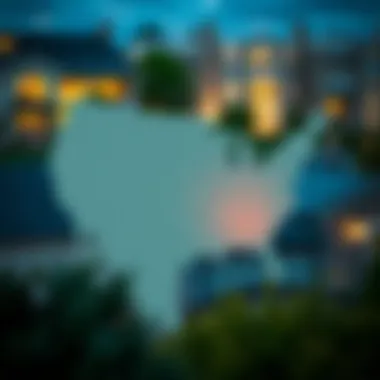 Map showcasing regional home price variations