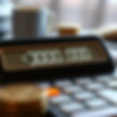 Calculator displaying monthly payment calculations