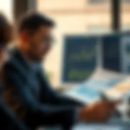 A skilled analyst reviewing investment portfolios