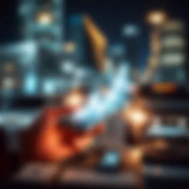 A conceptual image showing the integration of technology in personal finance management