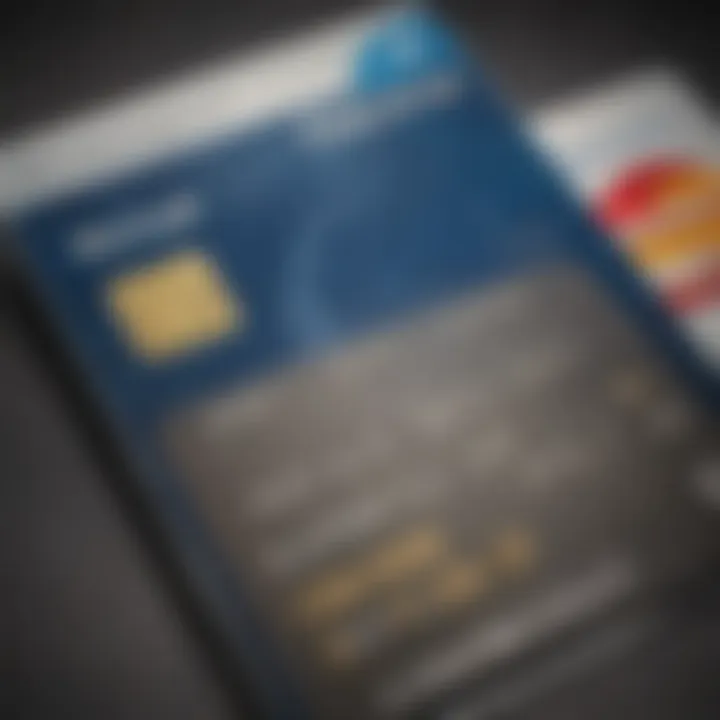 A close-up of a credit card with travel-related icons