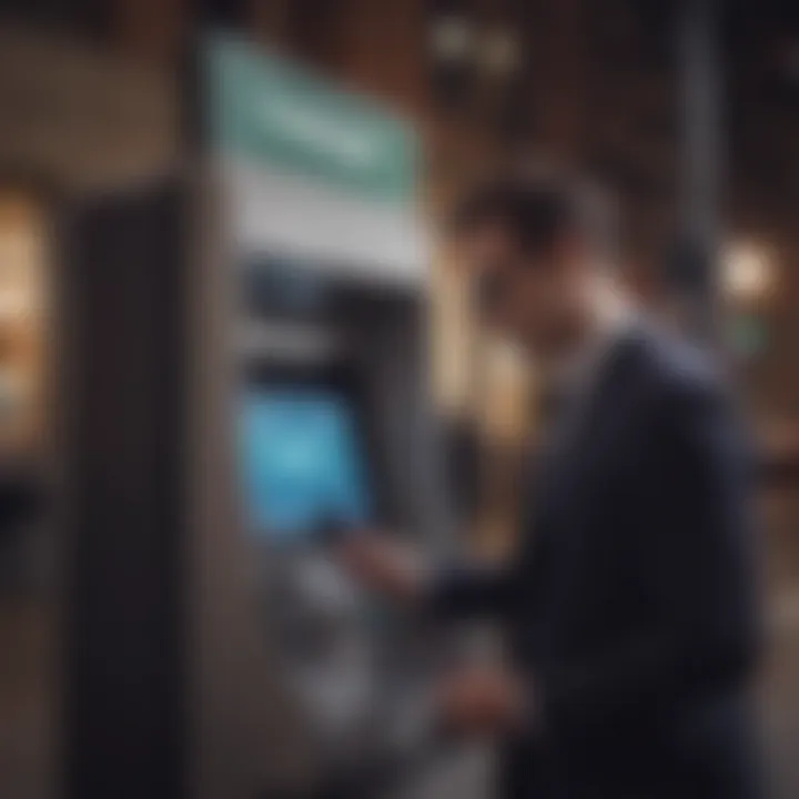 Chime user checking ATM options on a mobile device