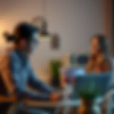 Consulting with Advisors for the Right Mortgage A family discussing their financial plan with a mortgage advisor.