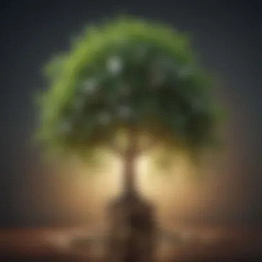 Financial Growth Tree Illustration of a tree growing money leaves symbolizing financial growth