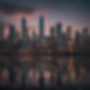 Abstract city skyline at dusk symbolizing financial stability