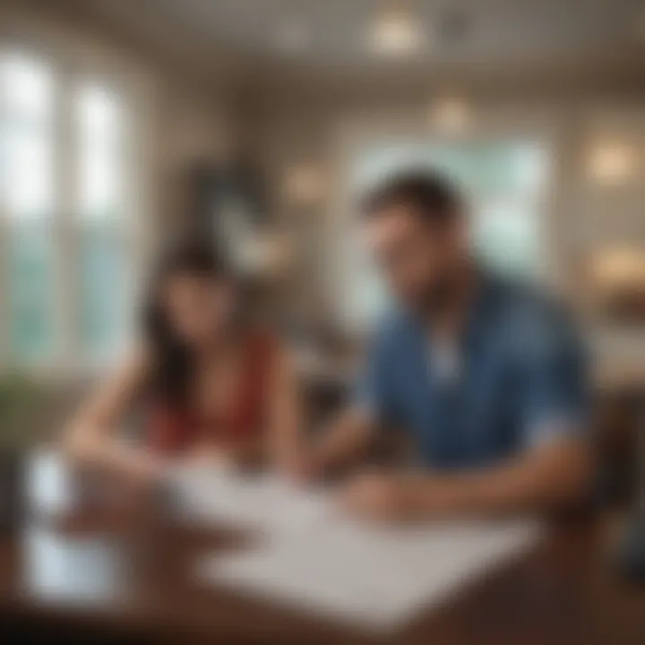 Couple reviewing home buying documents