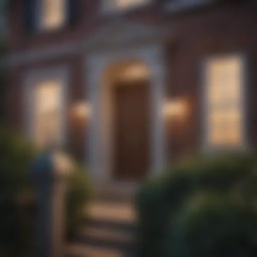 Elegant House Facade with Tax Notice in Mailbox