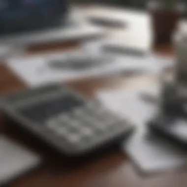 Calculator and financial documents on a desk