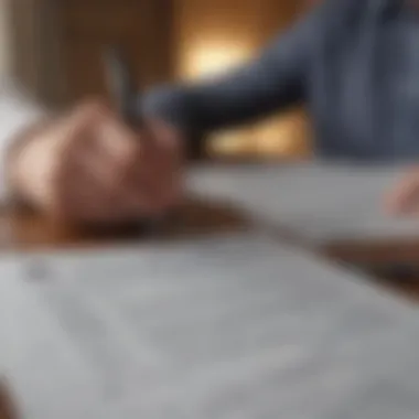 Reviewing State Tax Documents Person reviewing tax documents