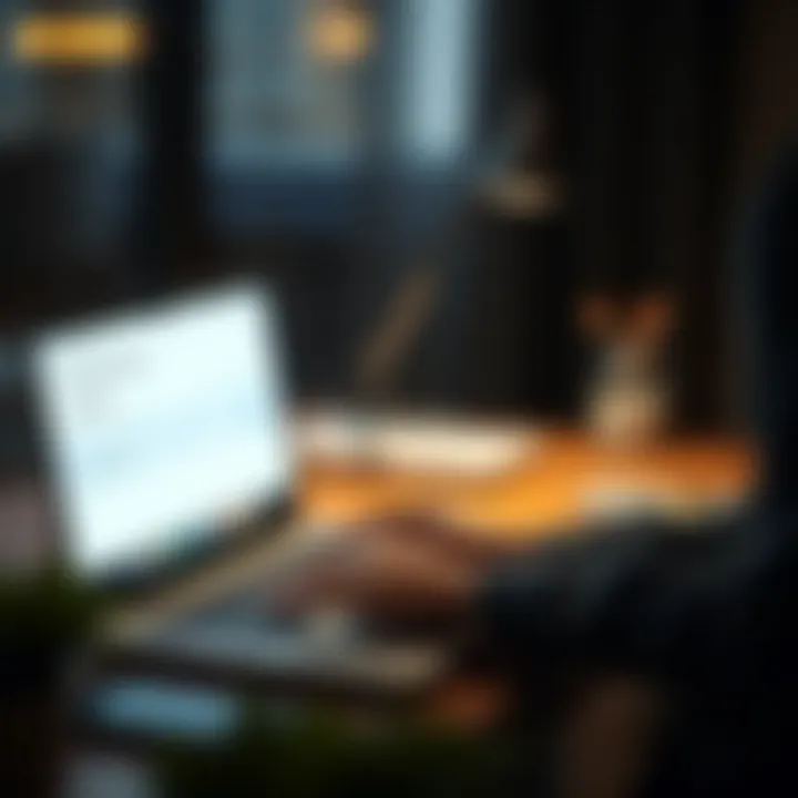 Verifying Stimulus Payment Online A person using a laptop to check the status of their stimulus check