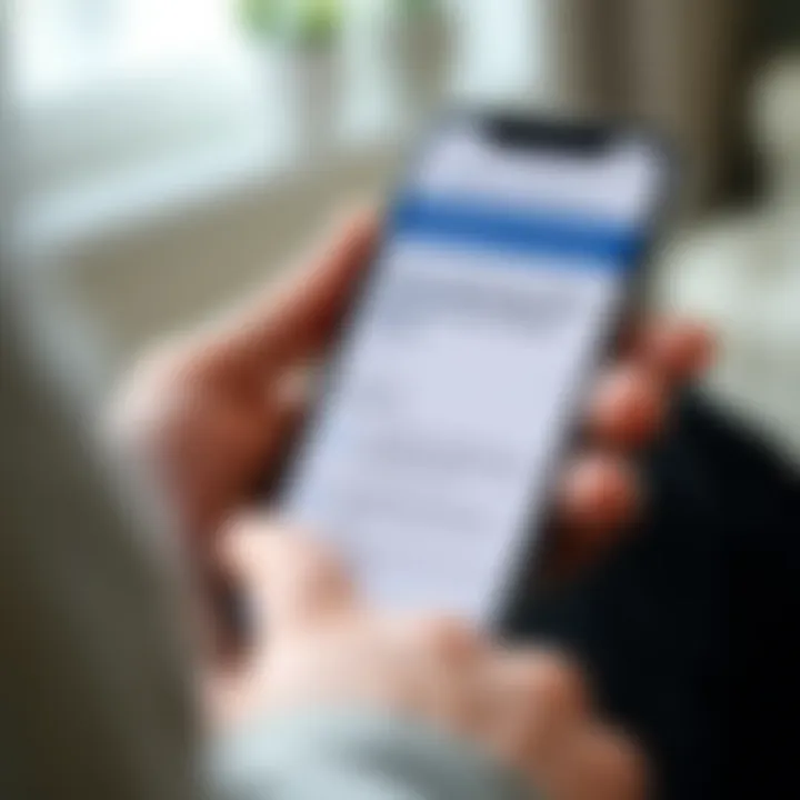 Accessing Payment Information on Mobile A close-up view of a smartphone displaying a government website