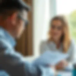 A homebuyer discussing mortgage options with a lender