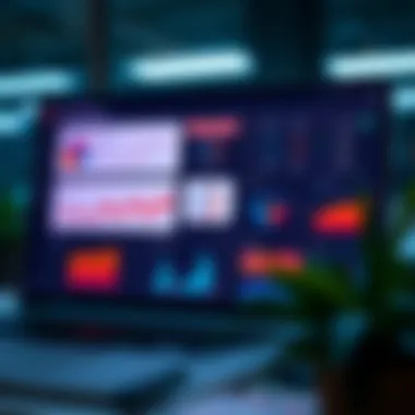 A digital dashboard showcasing tax software functionalities