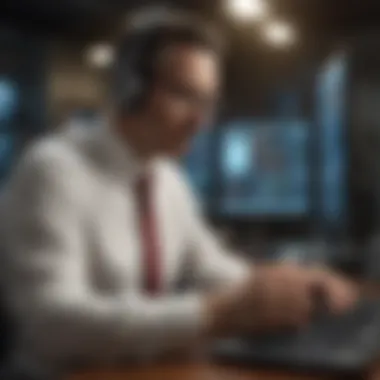 Broker Analyzing Market Trends A professional broker analyzing market trends on a computer