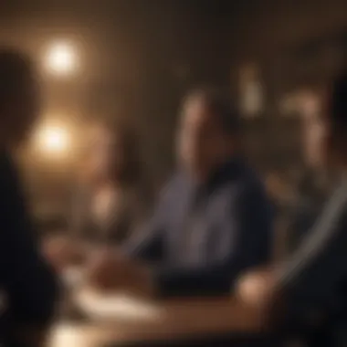 Collaborating in Peer Investment Networks A group of individuals engaging in a discussion about investment strategies