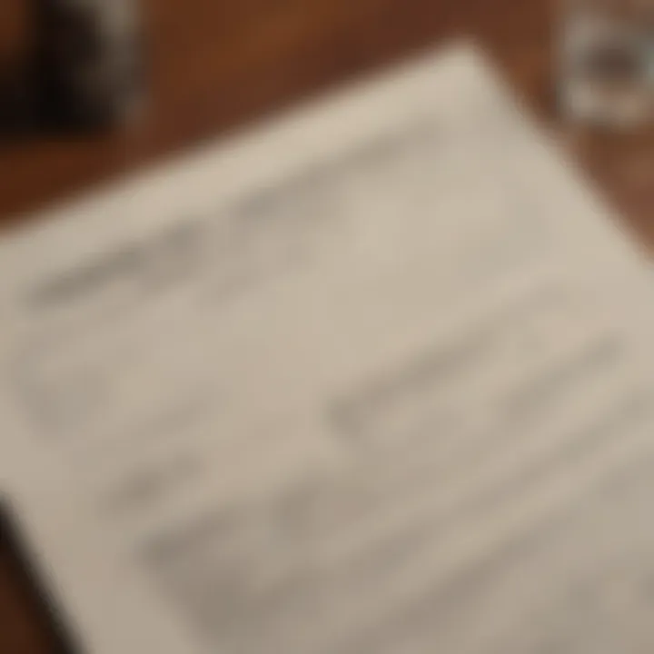 Vintage property assessment document on wooden desk
