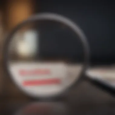 Magnifying Glass Analyzing KeyBank Rates and Fees