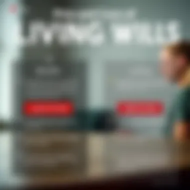 Infographic illustrating the benefits and limitations of living wills