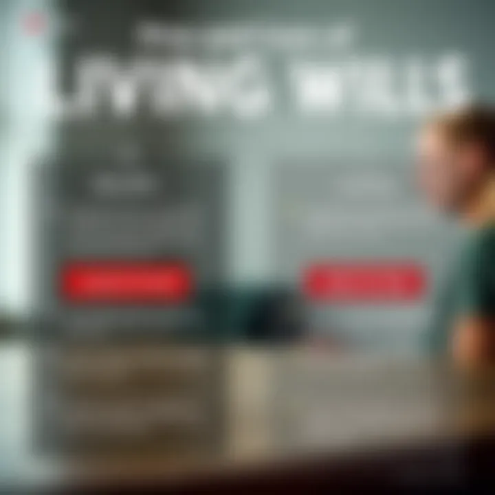 Infographic illustrating the benefits and limitations of living wills