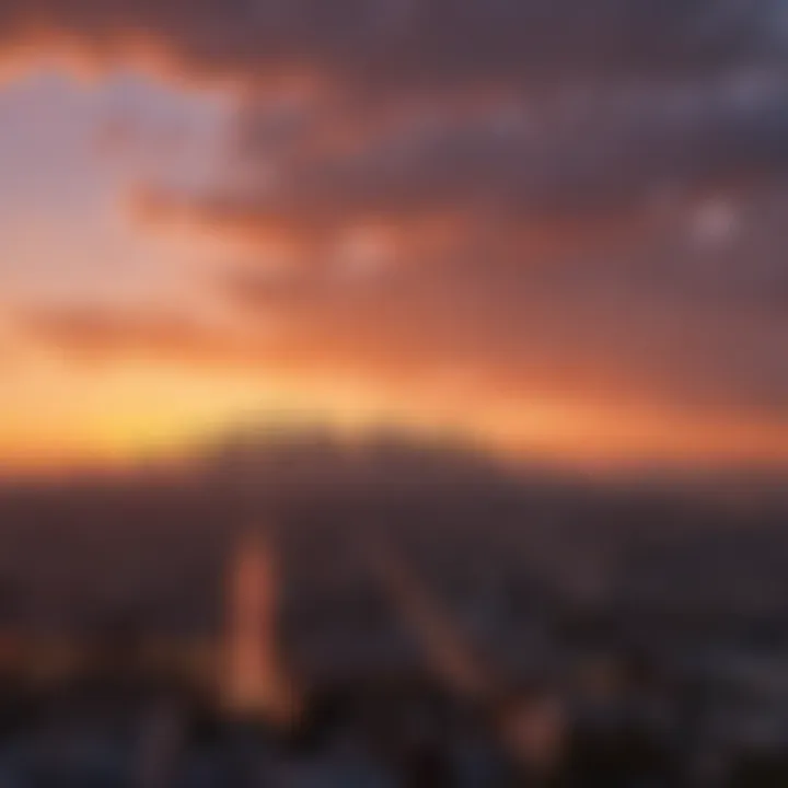 Sunset over Los Angeles skyline