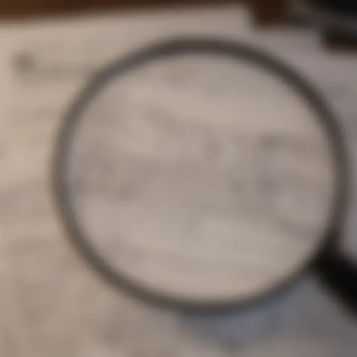 Thorough Examination of Estate Tax Forms Magnifying glass focused on estate tax form