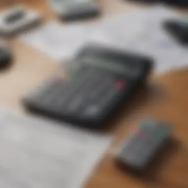 Calculator and tax forms on a table