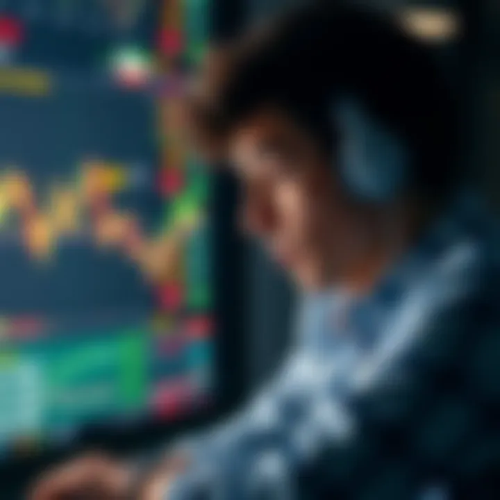 Person analyzing stock market data