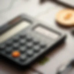 Calculator displaying salary figures and deductions