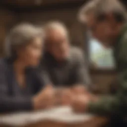 Mature couple discussing financial documents
